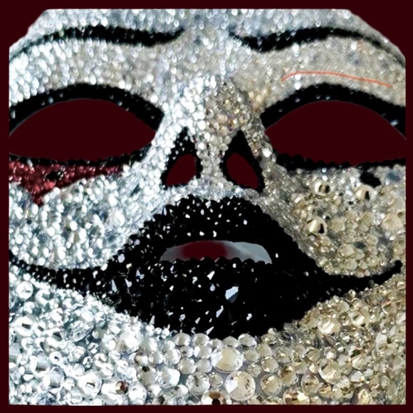 🆑Rhinestone Bedazzled Masquerade Bling Face Mask For Halloween,Mardi Grass &More - Picture 7 of 15